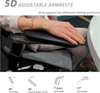 Ergonomic Office Chair, Mesh Home Office Desk Chair with Adjustable Lumbar Support, Computer Chair with Headrest, 5D Armrest,90-130°Tilt, 300lbs BIFMA Certified, Model Zen (Grey)
