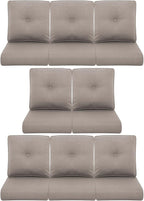 8-Piece Outdoor Patio Cushion Set - Fade & Water Resistant with Removable Olefin Cover, 22x24x4 Inch Memory Foam Cushions for Wicker Sectional Sofa – Grey/Buckle