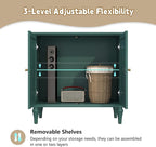 ARTPOWER Green Sideboard Buffet Cabinet with Storage, Mid-Century Modern Storage Cabinet with 2 Doors and Adjustable Shelves, Accent Style Sideboard for Entryway, Dining Room, Living Room