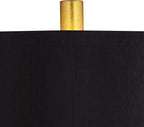 Possini Euro Design Minerva 32" Tall Large Modern Glam Luxury End Table Lamp Sculptural Gold Leaf Finish Marble Black Shade Living Room Bedroom Bedside Nightstand House Office Home Reading Kitchen
