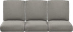 Pop 22x25/22x24 Outdoor Cushions for Patio Couch Chairs Set of 3 - High Back Comfy Outside Seat Cushions for Wicker Dining Rocker Glider Loveseat 3-Seater Sectional Sofa - Grey/Classic