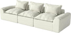 Hobestluk 120" Cloud Sectional Couch 3-Seater Sofa with Deep Seat Modular Sofa with Removable Cover Large Sofa Couch for Living Room (Beige, 3-Seater Sofa)