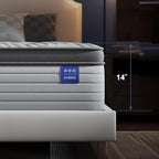 Firm Queen Size Mattress 14 Inch Hybrid Queen Mattress with Gel Memory Foam-Cooling Ice Silk Top, Support&Back Pain Relief, Individual Pocket Spring, CertiPUR-US Certified Mattress in a Box