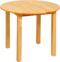 ECR4Kids 30in D Round Hardwood Table with 22in Legs, Kids Furniture, Honey