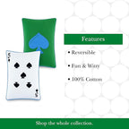 Kate Spade New York 5 of Spades Reversible Decorative Pillow, 14" x 20" Throw Pillow for Bed or Sofa, Cotton Cover, Black, White, Blue and Green, 14 x 20, Multi