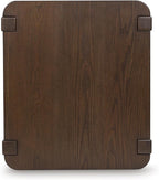 Signature Design by Ashley Breckington Contemporary End Table with Lower Shelf, Dark Brown