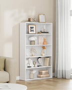 VASAGLE Custos Collection - Bookshelf, 5-Tier Bookcase, Book Shelf, Open Storage Shelf, 9.4 x 30 x 52.8 Inches, for Living Room, Home Office, Dinning Room, Cloud White ULBC175T14