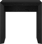 Henn&Hart 22" Wide Rectangular Side Table in Natural Black, for Home, Living Room, Bedroom, Entertainment Room, Office