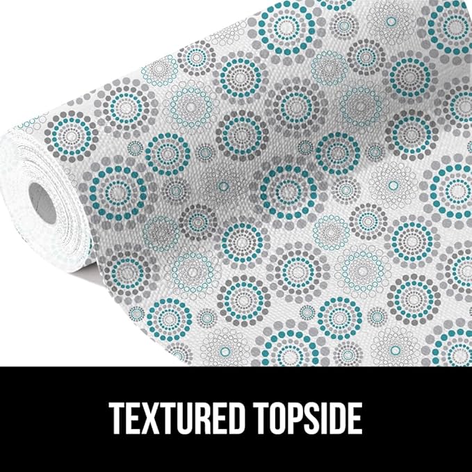 GORILLA GRIP DripGuard Shelf Liner, Non Adhesive Drawer and Kitchen Cabinet Protector, Slip Resistant BPA Free Smooth Surface Plastic Liners for Cabinets, Bathrooms, Closets, 12x240 Inch, Spiral