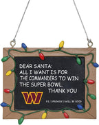 NFL Resin Holiday Christmas Chalkboard Sign Ornament