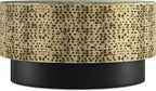 SIMPLIHOME Montrose Metal Coffee Table - 30 inch Wide Solid Iron Round Living Room Table in Antique Gold and Black, Modern Industrial Cocktail Table for Lounge with Hand-Hammered Texture, Assembled