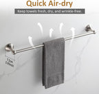 BGL Bathroom Accessories Set, Glossy Stain Nickel Expandable Towel Bar 4-Piece Bathroom Accessory Set Wall Mounted Towel Ring Robe Hook Toilet Paper Holder Towel Holder