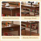 70.86" Long Solid Wood Desk with 3 Drawers Home Office Computer Desk Mid Century Modern Large Study Writing Desk Simple Real Wood Desk Study Table Workstation, Walnut