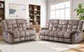 EBELLO Reclining Sofa Furniture Set, Loveseat Recliner Sofa and 3PC Bonded Manual Recliner Set for Living Room, Light Brown(Loveseat+Sofa)