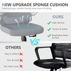 Office Chair,Ergonomic Comfy Home Desk Chair with 350LBS Capacity,High Back Gaming Chair with Wheels,Mesh Computer Chair,Lumbar Support, Adjustable Headrest,Flip-up Armrest