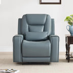 CHITA Electric Power Lift Recliner Chair for Elderly with Massage and Heat, Large Lay Flat Genuine Leather Recliner Chair with Cup Holders, USB Ports, Power Headrest, Independent Backrest, Navy