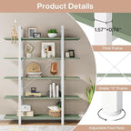 Tribesigns 5-Tier Bookshelf, Vintage Industrial Style Bookcase 72 H x 12 W x 47L Inches (Green)