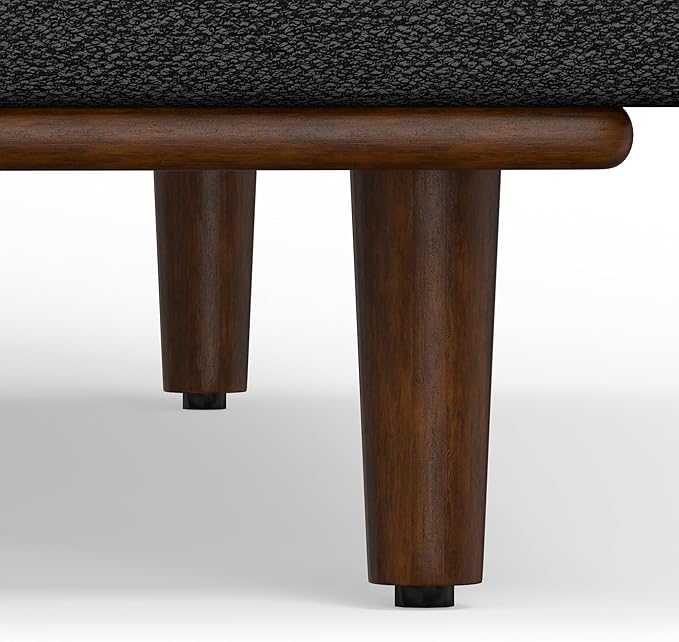 SIMPLIHOME Morrison 89-inch Wide Sofa in Charcoal Grey Woven-Blend Fabric, Handcrafted Mid-Century Modern Couch for Living Room or Family Room, Single Bench Cushion, Bolster Pillows