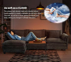 ELUCHANG 150" Modular Sectional Sofa, Comfy Deep Seat Cloud Couch, 6 Seater U Shaped Modern Sofa with Removable Cover for Living Room, Apartment, DIY Combination, Chenille Black