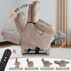 EONIX Large Lay Flat Power Lift Recliner Chair for Elderly with Heat and Massage, 400lbs Dual Motor Electirc Lift Chair with Extended Footrest, SLRY007062, Beige