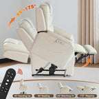 EONIX Triple Motor Lay Flat Power Lift Recliner Chair for Elderly with Massage, 400lbs Electirc Lift Chair for Living Room, Independent Adjustable Backrest Headrest, Extended Footrest, Cream White
