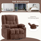 BOSMILLER Massage Swivel Rocker Recliner Chair with Vibration Massage and Heat Ergonomic Lounge Chair for Living Room with Rocking Function and Side Pocket, 2 Cup Holders, USB Charge Port