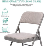 SEALAMB 6 Pack Fabric Folding Chairs with Padded Seats & Cushion, Metal Foldable Chairs for Wedding Party, Commercial Chairs for Office School Church Events, 350lb Capacity (Gray-Fabric, 6 Pack)