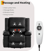 GarveeHome Oversized Wide Power Lift Recliner Chair - Heat and Massage, PU Leather, Adjustable Back and Legs, Electric Lift Chair Designed for The Elderly and People with Mobility impaired