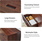 LIDYUK Dark Cherry Dresser for Bedroom, 6 Drawer Dressers & Chests of Drawers, Modern Wood Dresser, 48 Inches Wide Chest of Drawers for Bedroom, Hallway, Living Room