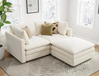 Cloud Couches for Living Room L Shaped Sectional Couch with Ottoman Deep Plush 3 Seats Sofa, Modern Sofa for Bedroom and Apartment