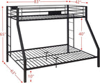 DOONREXS Upgraded Twin XL Over Queen Bunk Bed, Heavy Duty Strong Steel with Ladders and Guard Rail