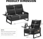 Modular Cloud Sectional Couches for Living Room, Faux Leather Loveseat & Accent Chairs Set of 2, Upholstered Sectional Sofa Set for Office, Black