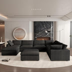 Cloud Modular Sectional Sofa Couch,Oversized Couch 8 Seater for Living Room,160.6" U Shaped Convertible Couches with Storage Ottoman, Covers Washable&Replaceable