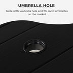 Grand patio Outdoor Dining Set for 6, 7PCS Patio Table and Chairs Set, Metal Woven Wicker Swivel Patio Chairs with Thickened Cushions & Rectangular Woodgrain Dining Table with Umbrella Hole (Natural)