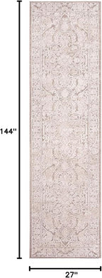 SAFAVIEH Reflection Collection Runner Rug - 2'3" x 12', Beige & Cream, Non-Shedding & Easy Cleaning, Ideal for Living Room, Bedroom (RFT665A)