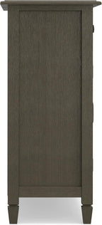 SIMPLIHOME Connaught 40-inch Wide Solid Wood Storage Cabinet in Farmhouse Grey for Entryway, Living Room, Organizer for Hats, Gloves, Shoes, Keys, Slim Design, Traditional Style