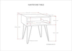 SIMPLIHOME Hunter SOLID MANGO WOOD and Metal 22 inch Wide Square Industrial End Side Table in Natural for the Living Room and Bedroom