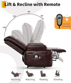 GarveeHome Power Lift Recliner Chair - Heat and Massage, Adjustable Back and Legs, PU Leather Electric Lift Chair Designed for The Elderly and People with Mobility impaired