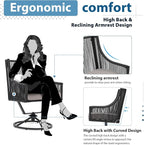 JOIVI Outdoor Swivel Patio Chair Set of 2, Rattan Dining Chairs with Armrest and Cushions, Outdoor Swivel Chair with Iron Frame for Garden, Lawn, Porch, Balcony