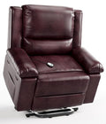 GarveeHome Electric Lift Recliner Chair - Heat and Massage, PU Leather Power Lift Recliner for Elderly & Mobility Impaired, Adjustable Back and Legs, Heavy Duty Lift Chair for Seniors