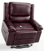 GarveeHome Electric Lift Recliner Chair - Heat and Massage, PU Leather Power Lift Recliner for Elderly & Mobility Impaired, Adjustable Back and Legs, Heavy Duty Lift Chair for Seniors