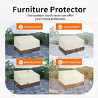 Easy-Going Waterproof Outdoor Couch Cover, Heavy Duty 3-Seater Patio Sofa Cover, Winchdproof Outdoor Furniture Cover with Air Vent (62Wx40Dx33H inch, Beige/Dark Brown)