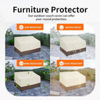 Easy-Going Waterproof Outdoor Sofa Cover, Heavy Duty 2 Seater Outdoor Loveseat, Windproof Patio Furniture with Air Vent (60Wx35Dx35H inch, Beige/Dark Brown)