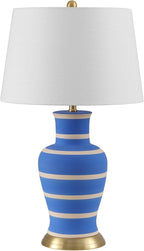 JONATHAN Y JYL4026L Julian 29" Traditional Classic Ceramic Urn LED Table Lamp for Bedroom, Living Room, Office, College, Book Case, Nightstands and Coffee Table, Blue/Beige