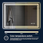 40x30 Inch LED Bathroom Mirror with Lights, Backlit and Front Lighted Bathroom Mirrors for Wall, Anti-Fog Dimmable Memory Shatterproof LED Vanity Mirror for Bathroom