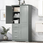 P PURLOVE Bathroom Storage Cabinet with 3 Drawers,Tall and Wide Bathroom Cabinet Standing,Wood Freestanding Tall Bathroom Cabinet for Kitchen,Living Room