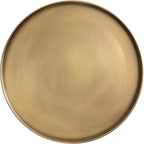 Kate and Laurel Tira Elegant Round Side Table, 14 x 24, Brass and Black, Modern Glam Circle End Table for Use as Bedroom Nightstand or Living Room Table Option