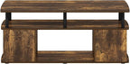 Furinno Jaya Coffee Table, Rectangle Modern Coffee Table with Open Shelf, Side Table with Side Storage, for Living Room, Bedroom, Home Office, Amber Pine
