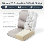 7-Piece Outdoor Patio Cushion Set - Fade & Water Resistant with Removable Olefin Cover, 22x24x4 Inch Memory Foam Cushions for Wicker Sectional Sof - Beige/Crescent