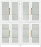 Crosley Furniture Roarke 2-Piece Glass Door Kitchen Pantry Storage Cabinet Set, Living Room, Entryway, White